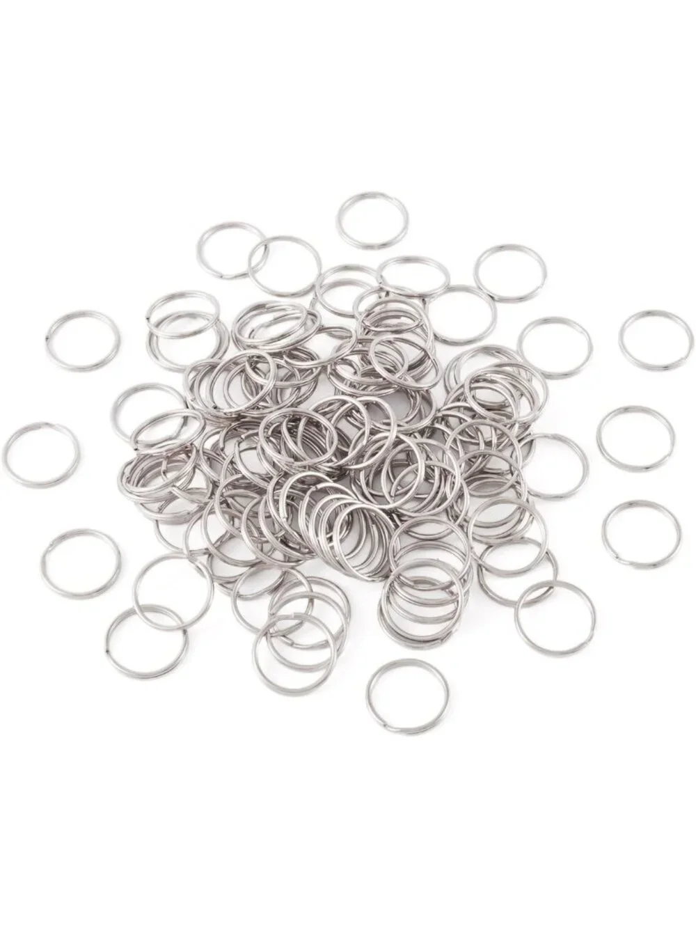 1000Pcs 25mm Round Split Key Ring Connectors - Metal Double Loop Keychain for